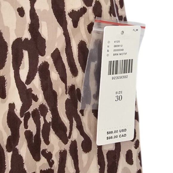 Anthropologie Maeve The Ettie Shorts, Animal Print, Brown, High Rise, Size 30 - Picture 8 of 9